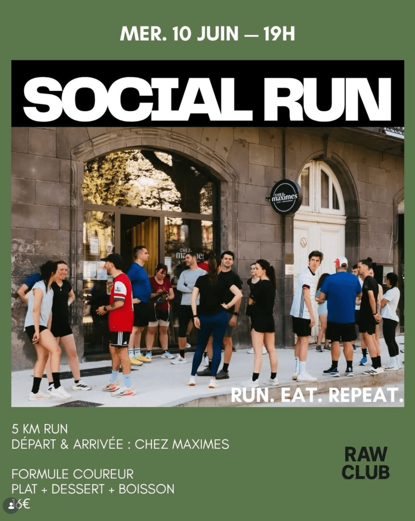 Affiche Social Run — course conviviale de 5 km à Clermont-Ferrand