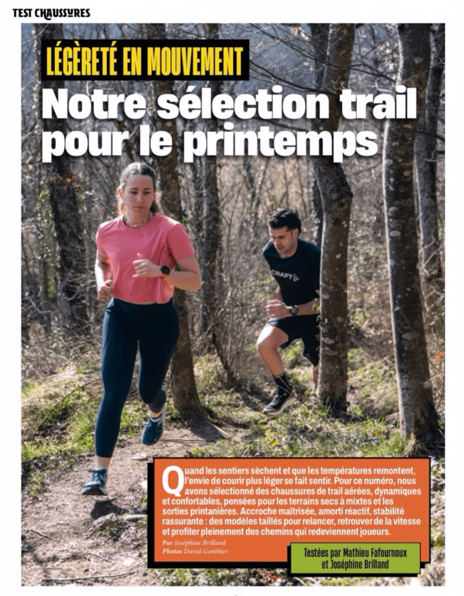 Article magazine — test de chaussures de trail par Mathieu Fafournoux